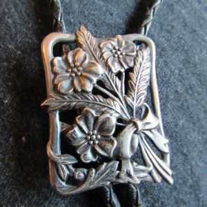 Vintage Silver Plated Floral Women's Bolo